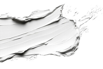 A stroke of pure white paint glistening against the stark black canvas an artistic expression in isolated on transparent background. Generative Ai.