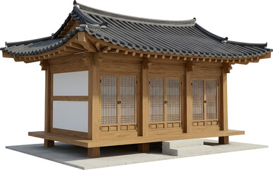 Fototapeta premium 전통 한옥 일러스트 : Traditional Hanok Illustration 