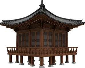 한옥 정자 일러스트 : Traditional Korean Pavilion Illustration 