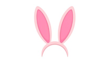 Pink bunny ears on white background.