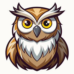 owl on white background