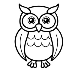 Cute Owl Sketch Outline Icon