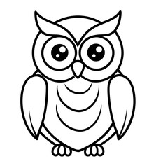 Cute Owl Sketch Outline Icon