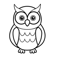 Cute Owl Sketch Outline Icon