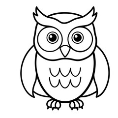 Cute Owl Sketch Outline Icon