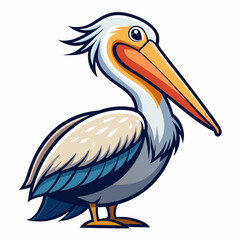 pelican on white background