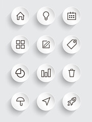 Neumorphic Circle Icon Set Modern Technology and Connectivity Symbols in Soft Shadow Style