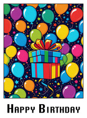 Pattern for birthday cards, covers, wallpaper, decorative paper . Oil painting