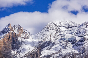 Panoramic View Swiss Alps Sunrise
