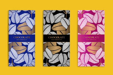 Luxury packaging design of chocolate bars. Vintage vector ornament template. Elegant, classic elements. Great for food, drink and other package types. Can be used for background and wallpaper.