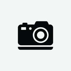 Modern black and white minimalist camera icon with rounded design, perfect for digital use. Clean vector style ideal for apps, websites, or recording device symbols.