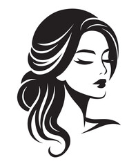 Beauty woman Face and hair style logo vector, woman Face vector illustration. woman Face icon