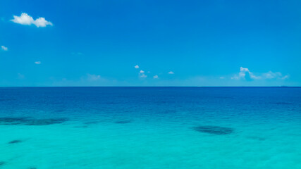 The summer vacation background with Nature on the beach and sea ocean  blue water  summer  barrier reef