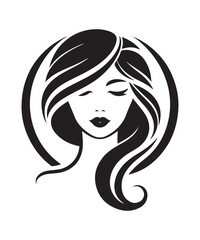 Beauty woman Face and hair style logo vector, woman Face vector illustration. woman Face icon