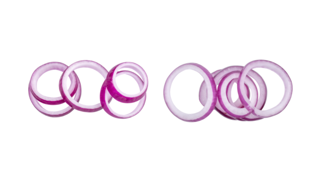 Isolated red onion, a fresh organic vegetable, against a white background