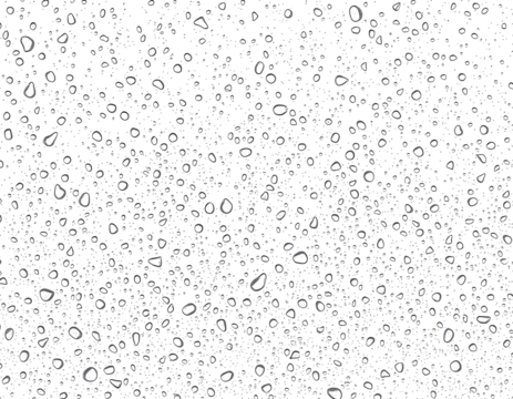 water drops on wet surface isolated on transparent background