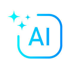 Generative AI logo icon magic sparkle stars symbol , Artificial intelligence sign. Vector ai generated icon button