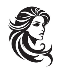 Beauty woman Face and hair style logo vector, woman Face vector illustration. woman Face icon