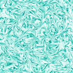 Illustration of turquoise blue and white spreading liquid pattern
