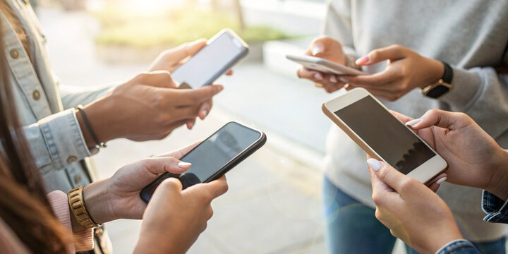 Hands of businessman holding a smartphone with secure exchange of information using smartphones in concept of fast internet communication