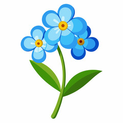 blue flower on white background