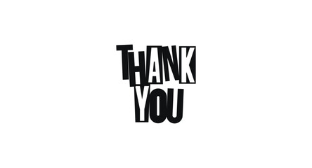 Fototapeta premium Thank You Bold Lettering Appreciation Message. Perfect For Employee Recognition, HR Poster, Card Design, Social Media Gratitude Post Or Motivational Gift For Work Or Personal Use. Vector Illustration.