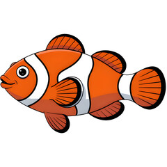 Clownfish with Vibrant Orange and White Stripes