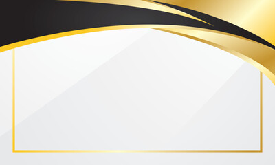 White background with luxury gold black border