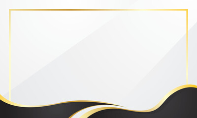 Modern white background with luxury black gold border
