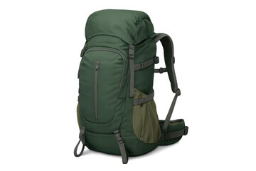 Hiking backpack isolated on transparent background, perfect for camping and outdoor adventures
