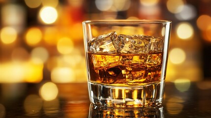 A glass of whiskey on the rocks placed on a vintage bar, glass, whiskey, drink, alcohol, ice, whisky, beverage, scotch, cocktail, bar, liquid, cold, liquor, brandy, white, isolated, rum, bourbon, rock