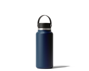 Blank Empty Hydro Flasks Dew Bottle, Sport Water Bottle Packaging Isolated On Transparent Background, Prepared For Mockup, 3D Render.