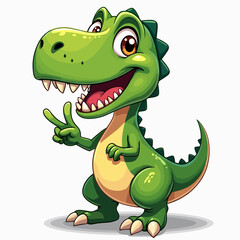 Naklejka premium Cute Cartoon Dinosaur - Tyrannosaurus Rex Animal Vector Illustration