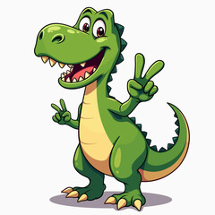 Fototapeta premium Cute Cartoon Dinosaur - Tyrannosaurus Rex Animal Vector Illustration