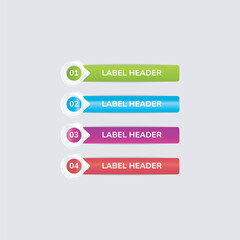colorful label banner template design set collection vector graphic Vector