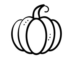 Cute Pumkin Sketch Outline Icon