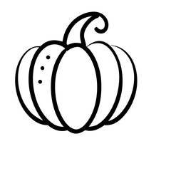 Cute Pumkin Sketch Outline Icon