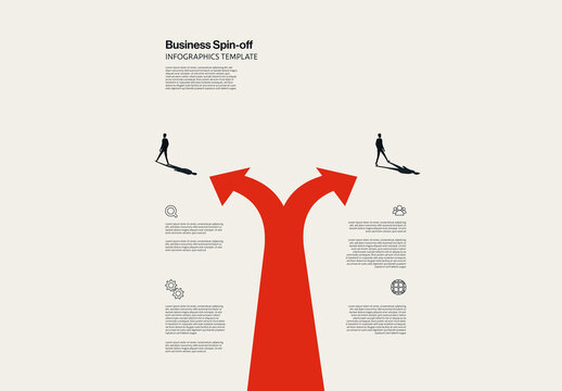 Business Spin-off Vertical Infographic Template with Minimal Illustration