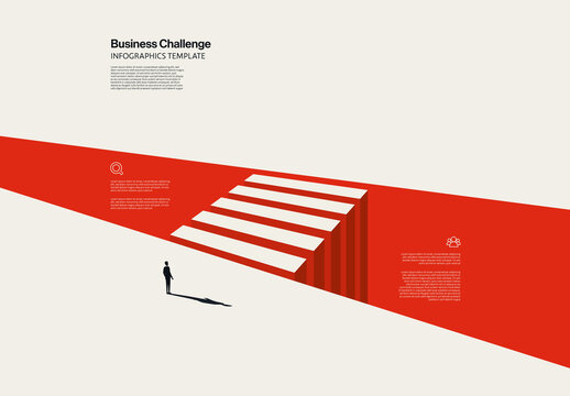Business Challenge Infographic Template with Crossing Illustration