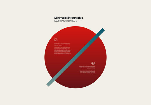 Minimalist Infographic Template with Large Circle Split in the Middle