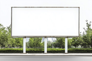 Fototapeta premium blank billboard on the side of the road with a freestanding metal frame