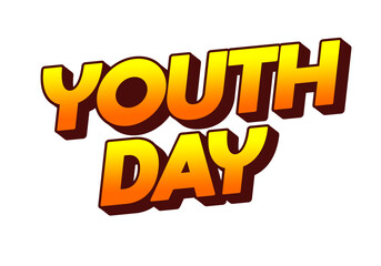 Youth day. Bold 3D text effect for energetic celebration design