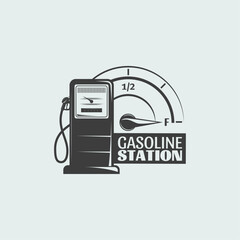 Gasoline station icon logo flat vector design © kmhbDOes
