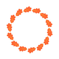 Fall wreath of colorful leaves in rustic style. Great for thanksgiving invitations, autumn festival banners, harvest decorations, and seasonal digital art.