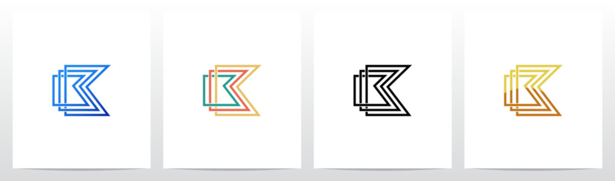 Outlines Parallel Lines Knit Initial Letter Logo Design K