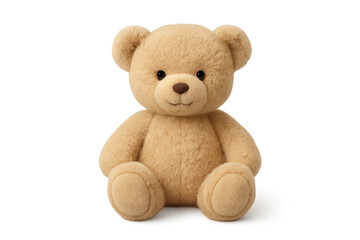 Adorable teddy bear sitting peacefully on a transparent background, perfect for children's projects or any design needing a touch of warmth