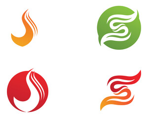 Obraz premium Fire flame nature logo and symbols icons template