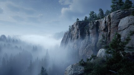 Obraz premium Misty mountain view