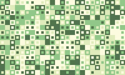 Abstract green pixelated pattern.  Modern geometric design ideal for website backgrounds, tech presentations, or textile prints.  Represents data, technology, or natures complexity.