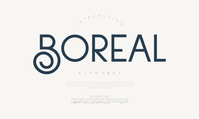 Unique modern display font with spiral initials, ideal for branding, posters, and editorial visuals